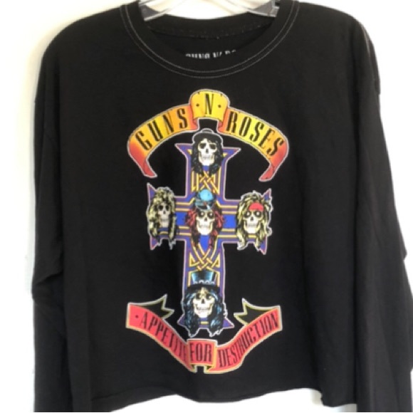 Guns N Roses Appetite For Destruction Long Sleeve Crop T Shirt - Picture 4 of 4
